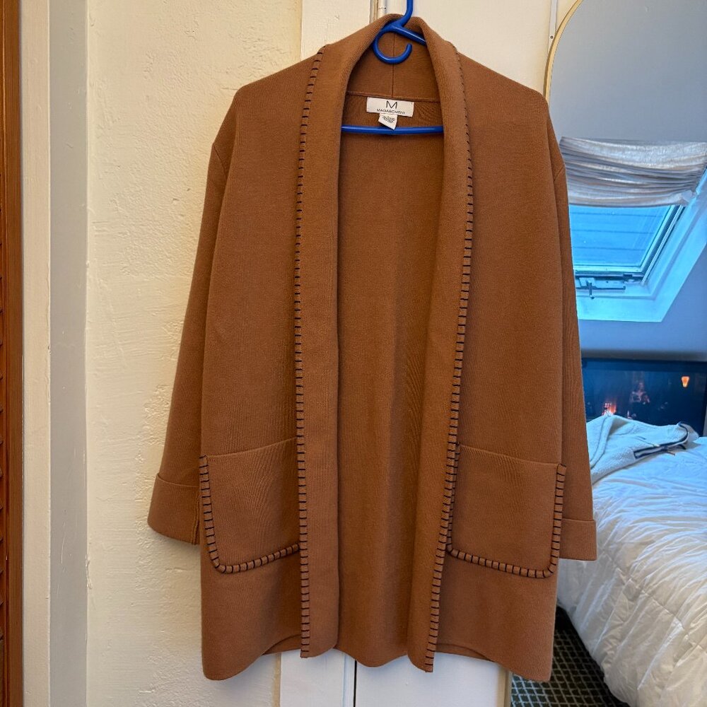 Magaschoni Sweater Cardigan Jacket - Brown, S